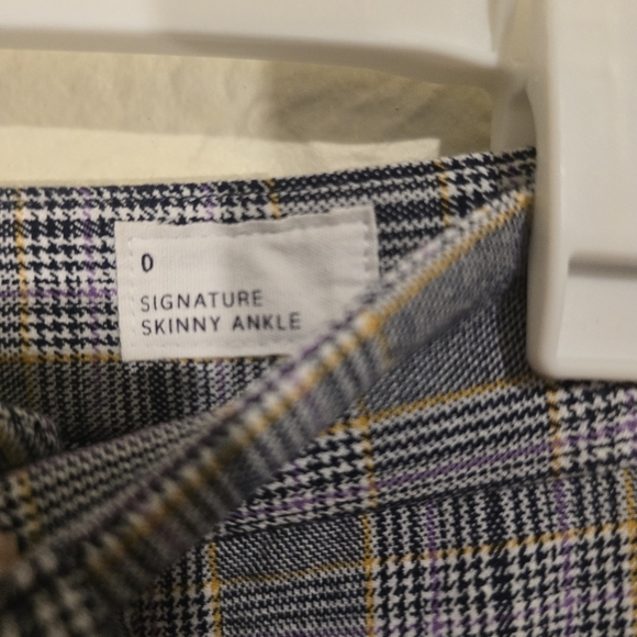 GAP Glen Plaid Ankle Pants Glen Check Cropped Bottoms Casual Retro Pinup Size 0 - Picture 10 of 17